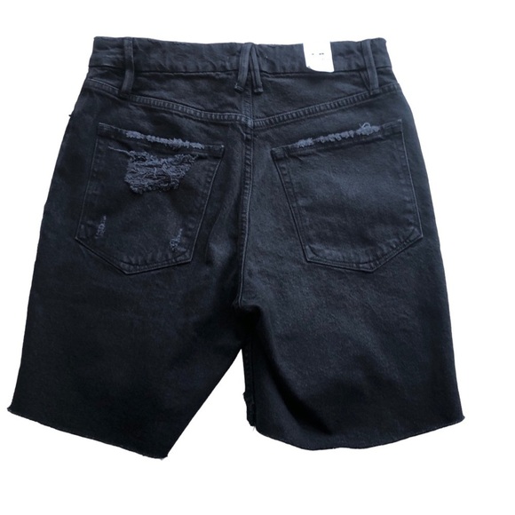 Good American NWT Black Cut Off Shorts Size 2 - Picture 2 of 12